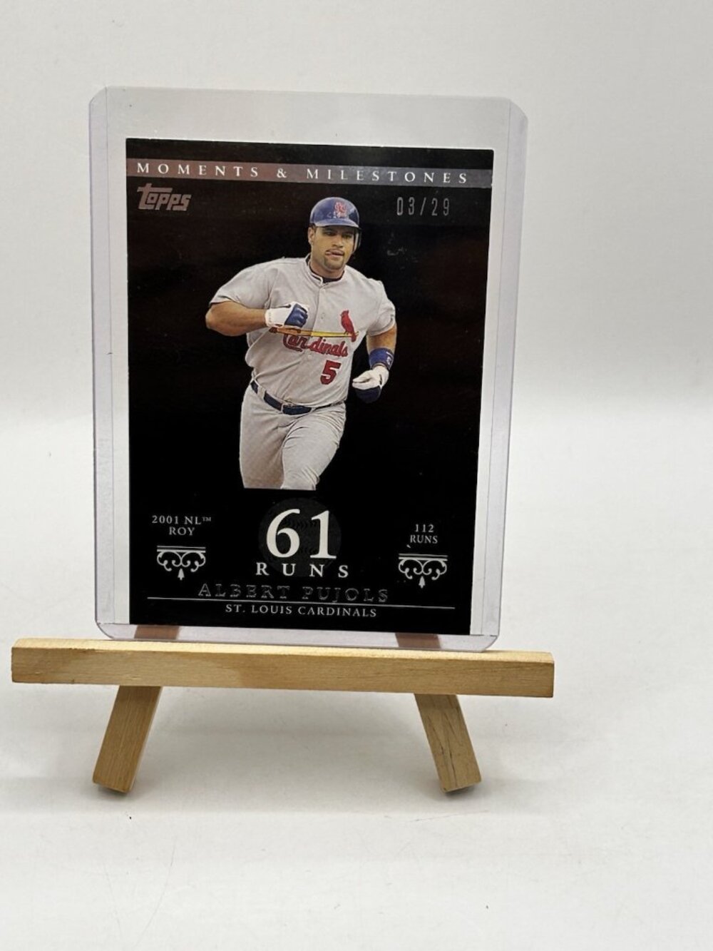 2007 Moments & Milestones Black  #3/29 Albert Pujols (2001 NL ROY 61 Runs)